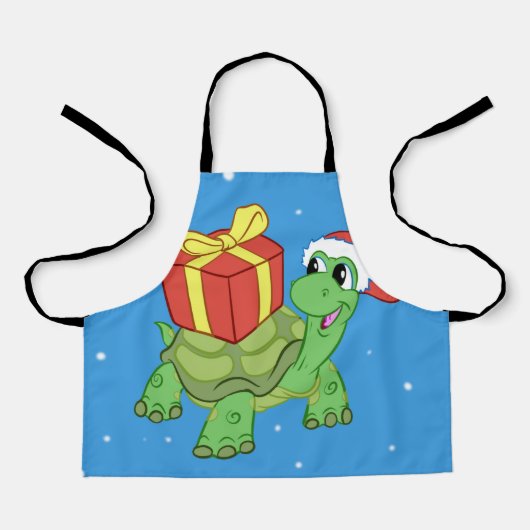 Weihnachtsschildkröte mit dem Geschenk Schürze (Vorderseite)