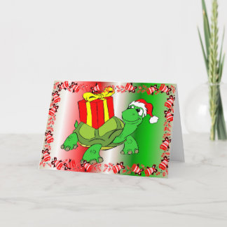Weihnachtsschildkröte oder -schildkröte feiertagskarte
