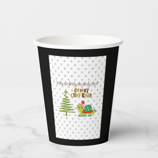 Weihnachtsschildkröte Pappbecher (Vorderseite)
