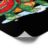 Weihnachtsschildkröte Santa Sea Turtle Beach Lover Poster (Ecke)