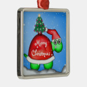 Weihnachtsschildkröte Silbernes Ornament (Rechts)