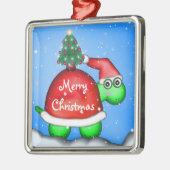 Weihnachtsschildkröte Silbernes Ornament (Links)