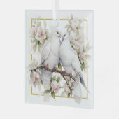 Weihnachtsschildkröten Tauben in Birnbaumglas-Orna Ornament Aus Glas (Vorderseite links)