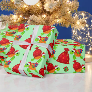 Weihnachtsschildkrötenmuster Geschenkpapier