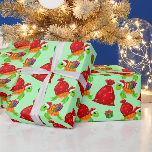 Weihnachtsschildkrötenmuster Geschenkpapier (Feiertage)