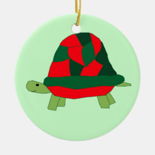 Weihnachtsschildkröteverzierung Keramik Ornament