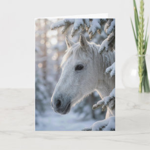 Weihnachtsschimmel in schneebedeckter Kiefer Karte
