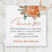 Weihnachtsschimmer Pot Stovetop Potpourri Geschenk Geschenkanhänger (Rückseite)