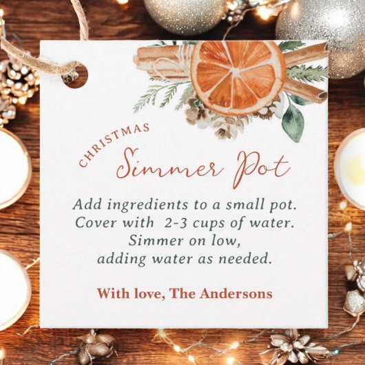 Weihnachtsschimmer Pot Stovetop Potpourri Geschenk Geschenkanhänger