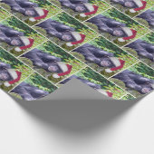 Weihnachtsschimpanse mit Weihnachtsmannmütze Geschenkpapier (Ecke)