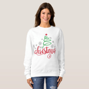 Weihnachtsschlabberpullover für Damen Einfacher Sweatshirt