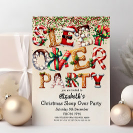 Weihnachtsschlafen über Geburtstagsparty Einladung