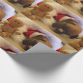 Weihnachtsschlafenboxer-Welpen-Packpapier Geschenkpapier (Ecke)