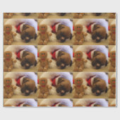 Weihnachtsschlafenboxer-Welpen-Packpapier Geschenkpapier (Flach)