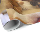Weihnachtsschlafenboxer-Welpen-Packpapier Geschenkpapier (Rolleneckpunkt)