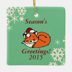 WeihnachtsschlafenFox Keramikornament