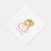 Weihnachtsschläfer Katze Rot-Weiß-Papierservietten Serviette (Ecke)