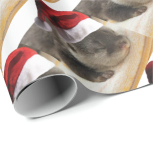 Weihnachtsschläfer Otter Geschenkpapier