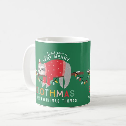 Weihnachtsschlamm bunter Kinder Urlaub Kaffeetasse (Vorderseite Links)