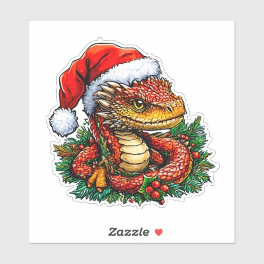 Weihnachtsschlange Aufkleber (Blatt)