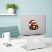 Weihnachtsschlange Aufkleber (Laptop auf Schreibtisch)