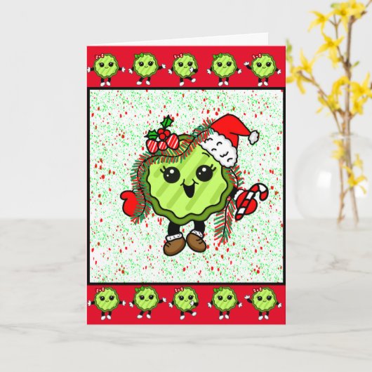 Weihnachtsschlange | Funny Holiday Pickle Karte (Gelbe Blume)