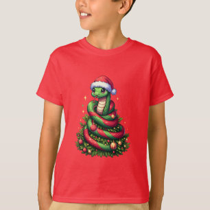 Weihnachtsschlange Weihnachtsbaum mit Weihnachtsma T-Shirt