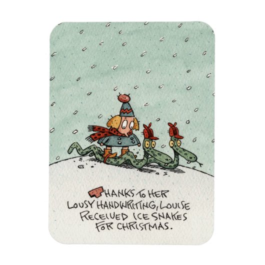 Weihnachtsschlange Weihnachtskarte Magnet (Vertikal)