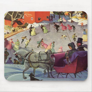 Weihnachtsschlitten mit Liebe und Romantik Mousepad