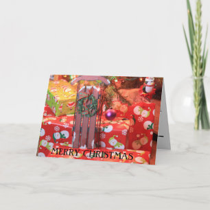 Weihnachtsschlitten Nahaufnahme Karte