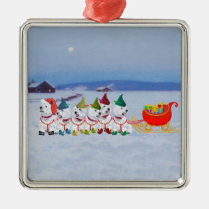 Weihnachtsschlitten Ornament Aus Metall