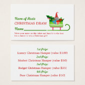 Weihnachtsschlitz, Weihnachts-Party Raffle Tickets (Vorne & Hinten)