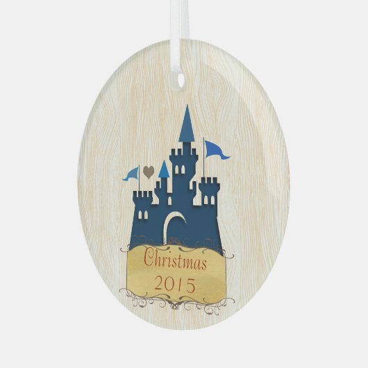Weihnachtsschloss Urlaub Sake Ornament (Vorderseite links)