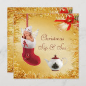 WeihnachtsSchlückchen u. sehen Baby-u. Einladung (Vorne/Hinten)