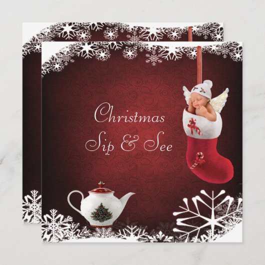 WeihnachtsSchlückchen u. sehen Baby-u. Einladung (Vorne/Hinten)