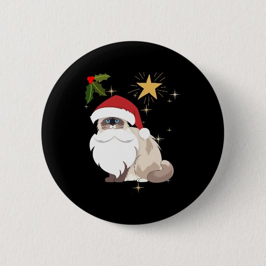 WeihnachtsschlüpfKatze Button (Vorderseite)