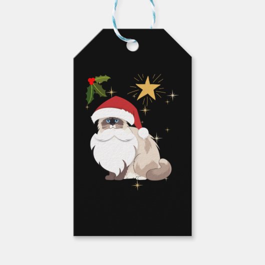 WeihnachtsschlüpfKatze Geschenkanhänger (Vorderseite)