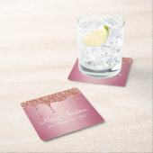 Weihnachtsschmelze Rose Rosa Gold Rechteckiger Pappuntersetzer (Vor Ort)