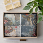 Weihnachtsschmetterlinge 4 Quadrat Seidenpapier (Geschenk)