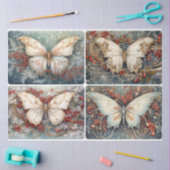 Weihnachtsschmetterlinge 4 Quadrat Seidenpapier (Basteln)