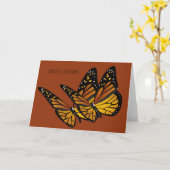 Weihnachtsschmetterlinge auf rutschgeklappter Gruß Karte (Gelbe Blume)