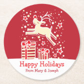 Weihnachtsschmiede Rentiere Untersetzer (Vorderseite)