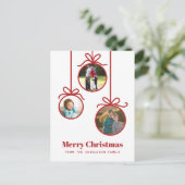 Weihnachtsschmuck 3 Foto Feiertagspostkarte (Stehend Vorderseite)