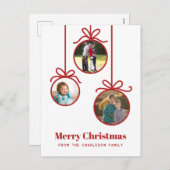 Weihnachtsschmuck 3 Foto Feiertagspostkarte (Vorne/Hinten)