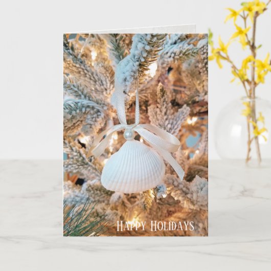 Weihnachtsschmuck am Baum Karte (Gelbe Blume)