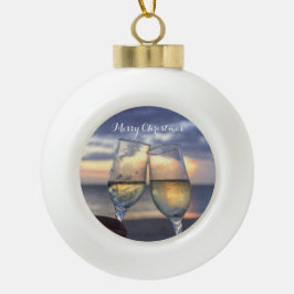 Weihnachtsschmuck am Strand Ball Sunset Keramik Kugel-Ornament