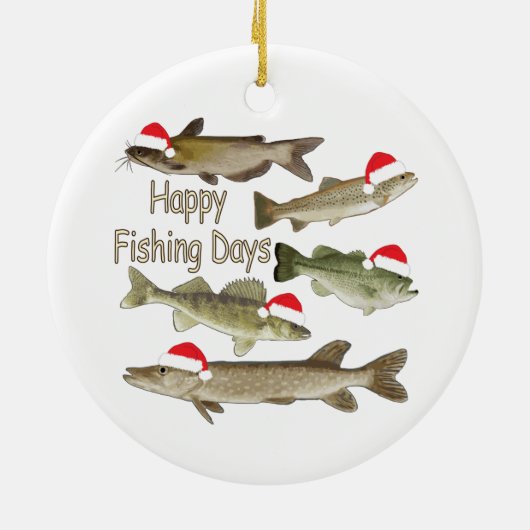 Weihnachtsschmuck, Angeln, Fischgeschenke Keramik Ornament (Hinten)