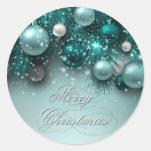 Weihnachtsschmuck - Aquamarin - Maßgeschneidert Runder Aufkleber (Vorderseite)
