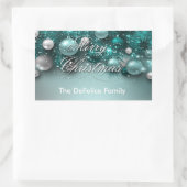 Weihnachtsschmuck - Aquamarin Rechteckiger Aufkleber (Tasche)