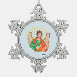 Weihnachtsschmuck / Archangle Raphael Schneeflocken Zinn-Ornament